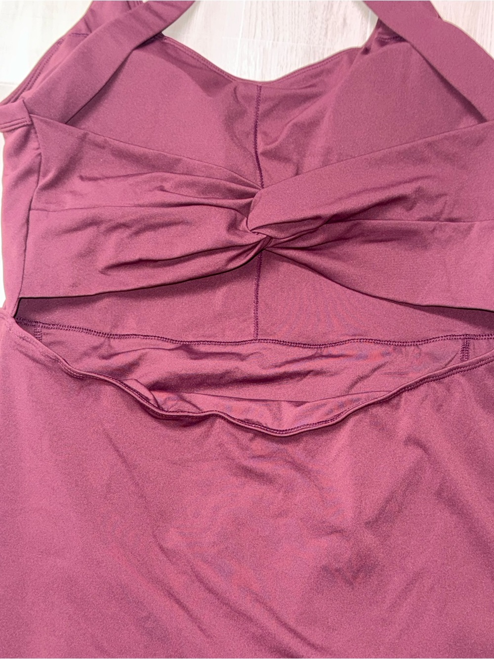 HALARA Twist-Front Burgundy Mini Dress - Picture 3 of 6